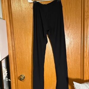 Old Navy Ribbed Slit Flare Leggings | black